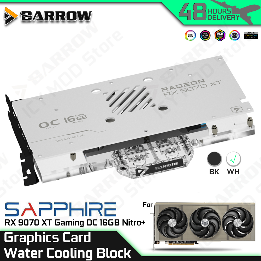 Rx 9070 Xt - Tarjeta gráfica Barrow, bloque de refrigeración