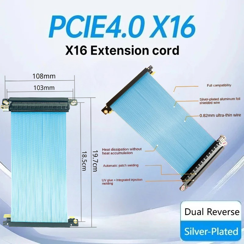 Cable elevador Pcie 4,0 invers - Itx Gpu Riser Pcie 4.0 16X reseña y precio